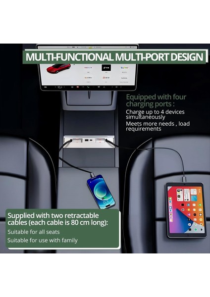Tesla Model 3 Için USB Hub Highland Model Y Juniper 2025 Merkez Konsol Docking Istasyonu Hızlı Şarj Kablo Adaptörü (Yurt Dışından) fırsatları