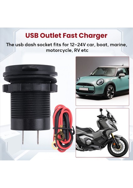 Qc 3 0 Çift USB Şarj Cihazı Soketi Su Geçirmez 12V/24V USB Çıkışı Araba Deniz Tekne Rv Motosiklet Kırmızı Için Dokunmatik Anahtarlı (Yurt Dışından) fırsatları