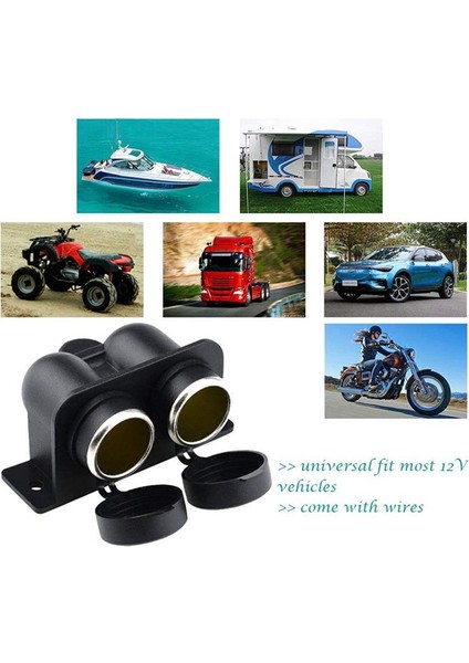 3x Çakar Soketi 12V Su Geçirmez Çift Güç Fiş Çıkışı Araba Motosiklet Scooter Tekne Atv Rv (Yurt Dışından) modelleri