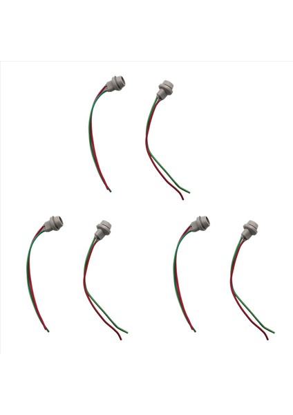 6x T10 Soket W5W Adaptörü Yumuşak Kauçuk Işık Tutucu Araç Aksesuarları Erkek - Kadın Tel Konektörü Kablo ile (Yurt Dışından)