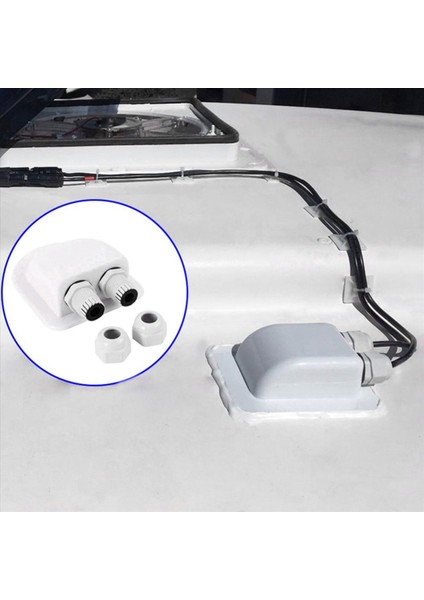 2x Çift Teli Giriş Kutusu Güneş Paneli Çatı Kablo Giriş Kutusu Kablo Kablosu Motorum Çift Delik Rv Yat (Yurt Dışından) fırsatları