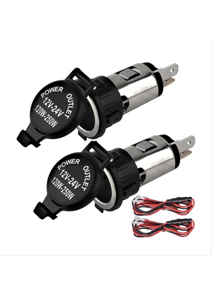 Puroetter Çakır Soketi Dc 12V Araç Puroetter Çakmak Kapak Kablo Demeti ile Otomotiv Kamyonu Rv Için Su Geçirmez (Yurt Dışından)