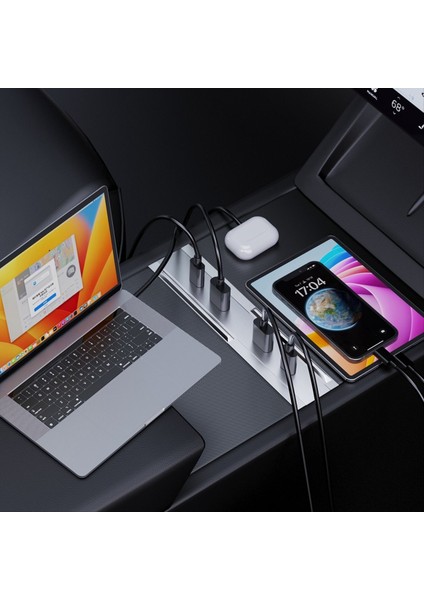 Tesla Model 3 2024 Highland Docking Station 80W Pd Typec Fast Charger USB Hub Uzantısı Geri Çekilebilir Kablo (Yurt Dışından) indirimleri