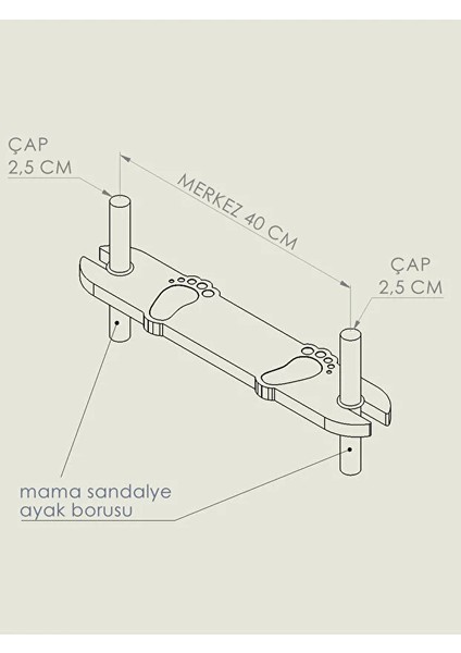 Mama Sandalyesi Ayak Koyma Desteği ve 6 Adet Ithal Conta modelleri