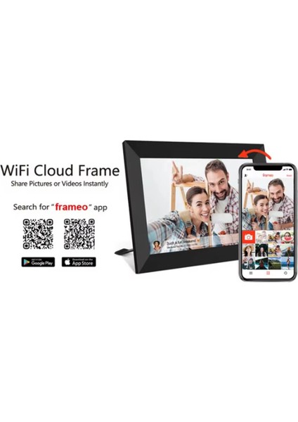 Dijital Fotoğraf Çerçevesi Wifi 10.1 Inç 32GB Dokunmatik Ekran, Uygulama Üzerinden Fotoğraf/video Paylaşımı