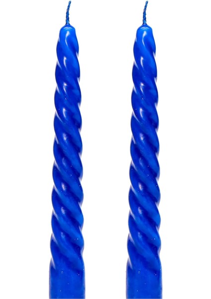 2&apos;li Lacivert Şamdan Mum Seti