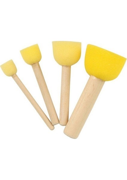 Sünger Uçlu Ponpon Fırça 4`lü Seti