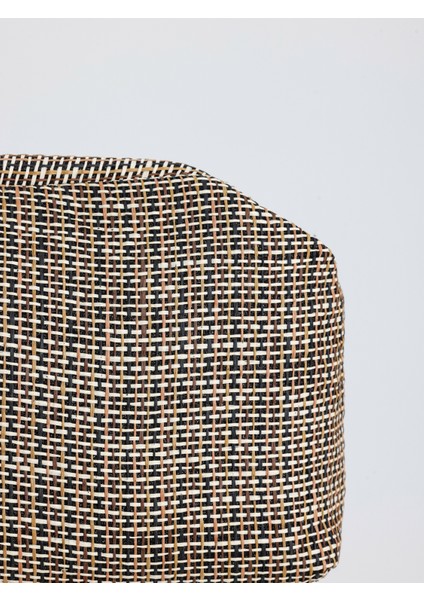 Kadın Çizgili Jüt Hasır Clutch El Çantası