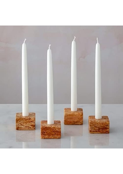 Doğal Trrten Mermer Şamdan Mumluk 4lü Set Fuego fiyatları