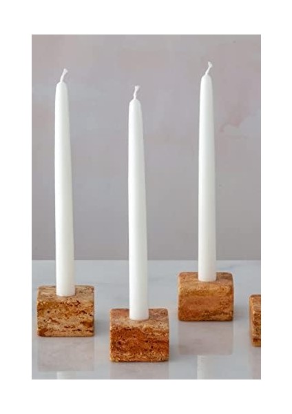 Doğal Trrten Mermer Şamdan Mumluk 4lü Set Fuego modelleri