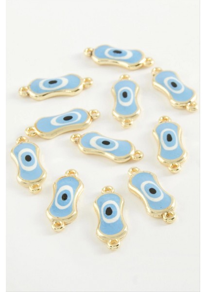 Ieg Oval Nazar Çift Kulplu Mineli Bileklik ve Kolye Ucu Aparatı 1 Adet