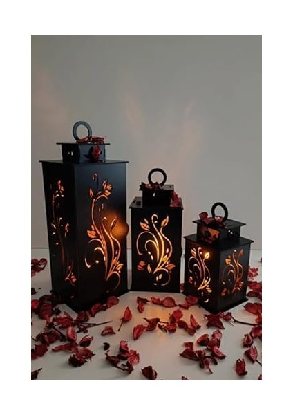 Ahşap Dekoratif Mumluk Siyah 2 fiyatları