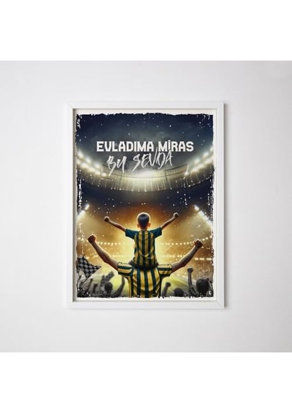 Sarı Lacivert Taraftarlara Özel Beyaz Çerçeve