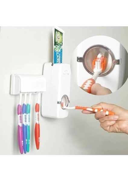 Diş Macunu Sıkma Makinesi, Diş Fırçası Tutuculu 5&apos;li Macun Sıkacağı Seti modelleri