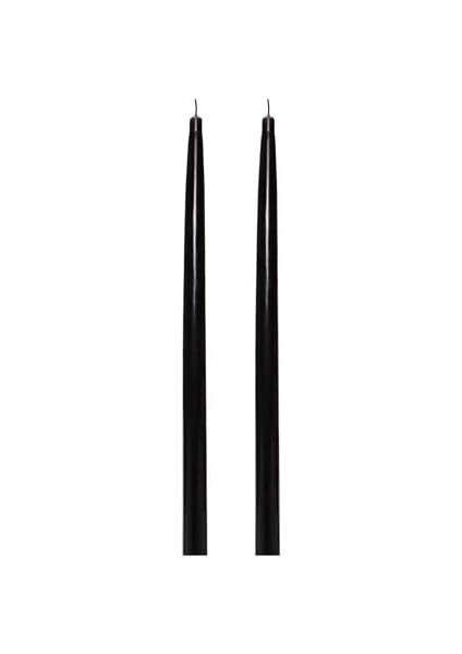 2&apos;li Siyah Konik Şamdan Mum Seti