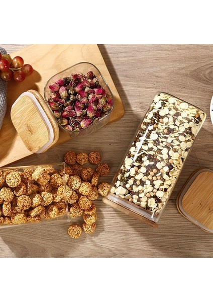 1400ML Sızdırmaz Vakumlu Bambu Kapaklı Borosilikat Cam Kavanoz – Hava Geçirmez & Dayanıklı Gıda Saklama Kabı (10CM x 21CM) fiyatları