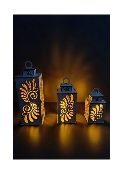 Ahşap Dekoratif Mumluk Beyaz 3 fiyatları