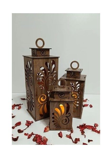 Ahşap Dekoratif Mumluk Kahverengi 3 fiyatları