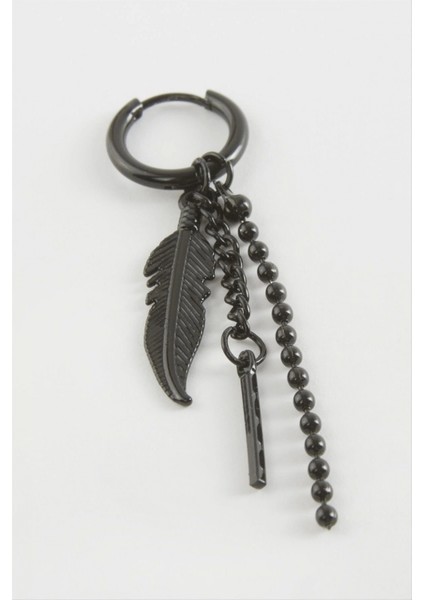 Yaprak Erkek Çelik Küpe