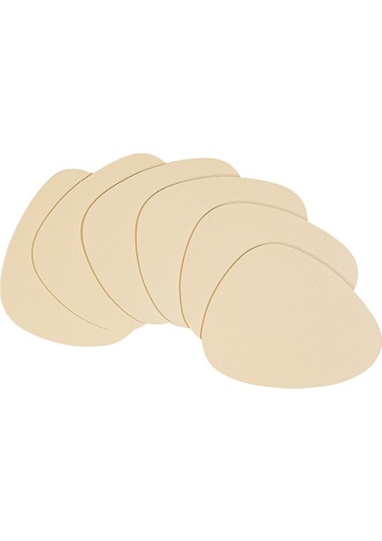 6'lı Bej/taş Renk Suni Deri Bardak Altlığı 13 x 11.5 cm