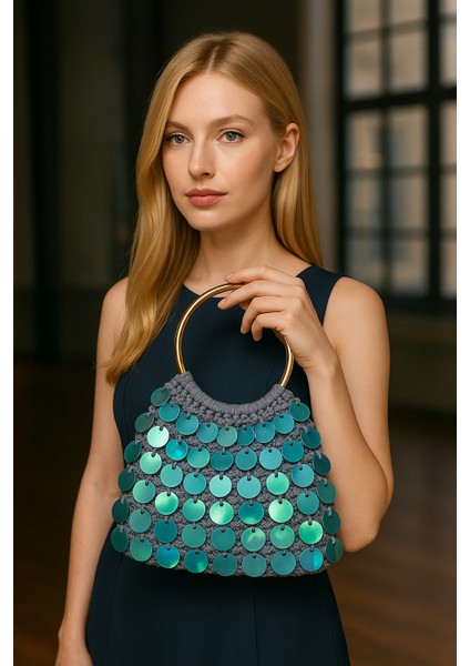 Pullu, Payetli Çanta. Düğün, Nişan, Şık Geceler Için Ideal