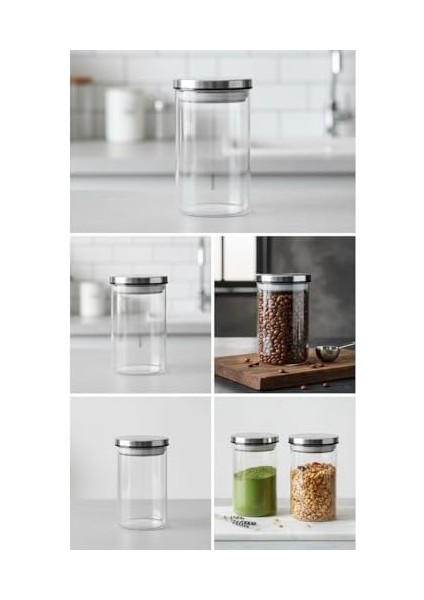 1 Adet 700ML Vakumlu Metal Kapaklı Borosilikat Cam Kavanoz (8.5CM*15CM) modelleri