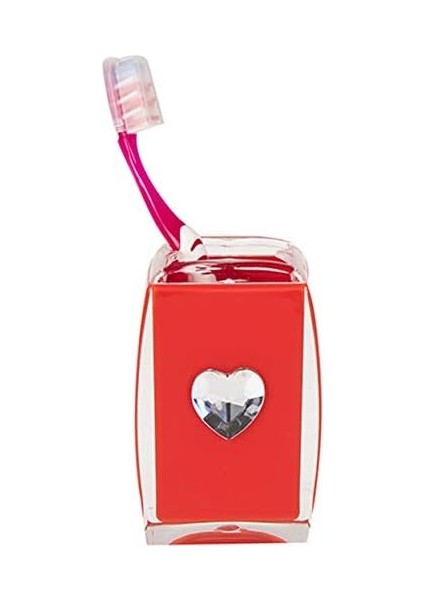 Diş Fırçalık Kırmızı Kalpli Akrilik Model fiyatları