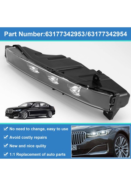 Bmw 7G11 740I 750I 2016-2019 Gündüz Koşu Işıkları Ön Tampon Işıkları Gündüz Koşu Işıkları 63177342953 Sol (Yurt Dışından) fırsatları