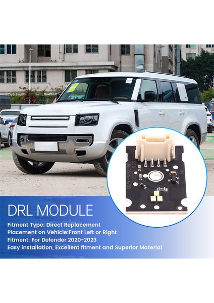 Land Rover Defender Için 2020-2023 Araba Drl White LED Gündüz Koşu Işıkları LED LED Işık Dönüş Drl Modülü 1 Pcs (Yurt Dışından) indirimleri