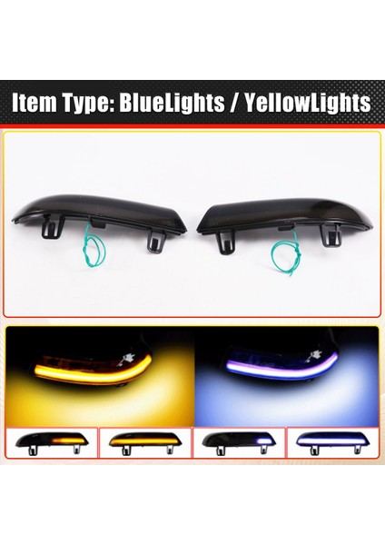 Araba Dikiz Ayna Lambası Dönüş Sinyal Işıkları LED Göstergesi Vw Golf Için Mavi Sarı Daul Işıklar 5 Eos Jetta Passat Sharan (Yurt Dışından) modelleri