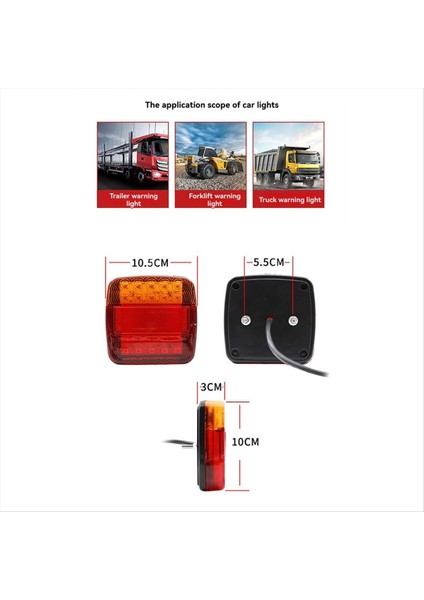 Treyler Kamyonu Için 7 Pinli Fişli Evrensel 20 LED 12V Arka Lambası (Yurt Dışından) indirimleri