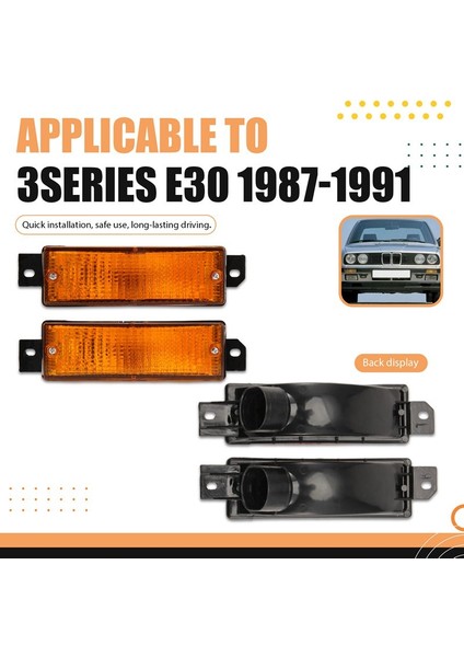 1 Çift Ön Dönüş Sinyalleri Göstergeleri Köşeler Işıkları 63131380965 63131380966 Bmw 3 E30 1987 1988-1991 (Yurt Dışından) modelleri