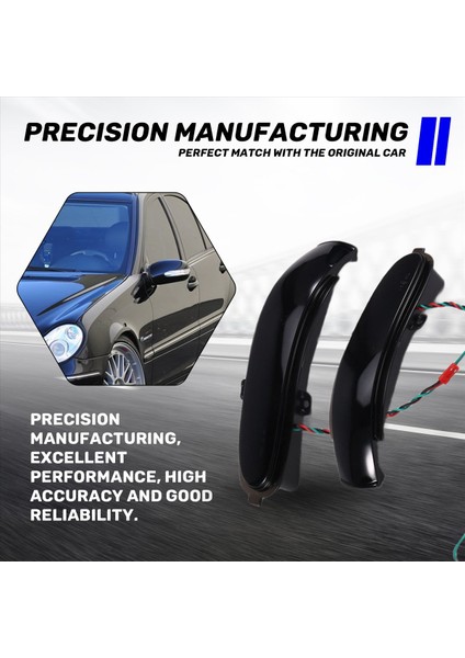 Araba Dikiz Aynası Lambası Dönüş Sinyal Işıkları LED Göstergesi Mercedes-Benz C Sınıfı Için Mavi Işıklar W203 2000-2007 (Yurt Dışından) modelleri