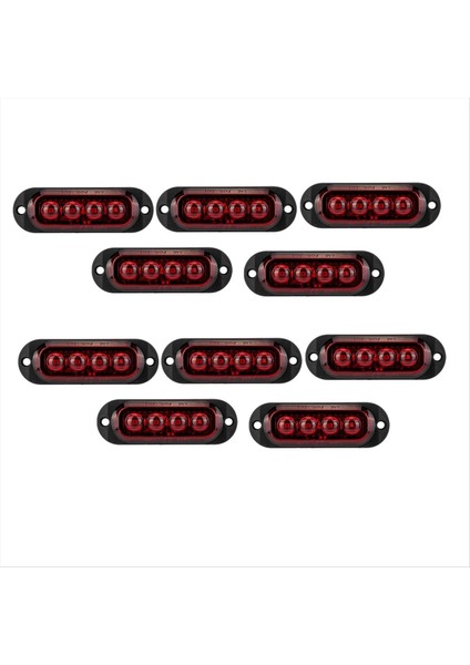 10PCS 12V-24V 4led Araba Yan Işaretleri Işıklar Dönüş Sinyal Işıkları Yan Gösterge Işıkları Römorklar Için Arka Lamba Kamyonlar Kırmızı (Yurt Dışından)