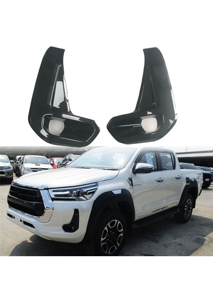 1paır Pıckup Araç Ön Tampon Sis Light Lamba Hoods Konut Kapağı Toyota Hilux Revo 2020 2021 (Yurt Dışından) modelleri