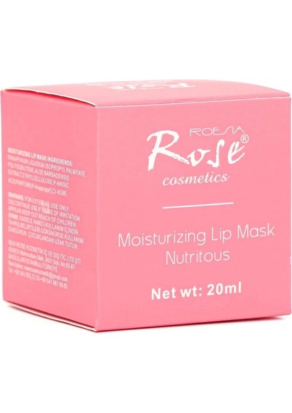 Roesıa Rose Cosmetics Rose Besleyici, Dudak Koruyucu, Uyku Bakım Maskesi Balm 20 ml - Moisturizing Lip Mask Nutritious fiyatları