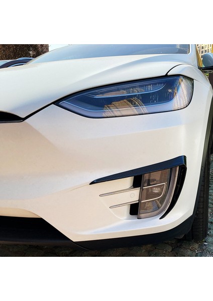 Araba Ön Tampon Ayırıcı Spoiler Kapaklar Tesla Model x 2015-2020 Karbon Fiber Abs Için Trim Sis Farları Kaş Rüzgar Bıçağı (Yurt Dışından) indirimleri