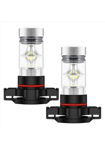 2x 5202 H16 PS24W Yüksek Güçlü 100W 6000K Süper Beyaz LED Sis Drl Fıll Bulu (Yurt Dışından)
