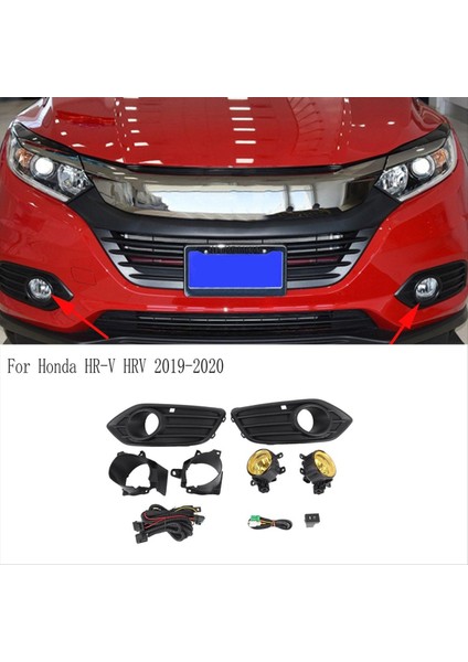 1set Araba Ön Tampon Honda Hr-V Hrv 2019-2020 Için Sis Farları Kiti Çerçeveli Montajlı Sis Farları (Yurt Dışından)