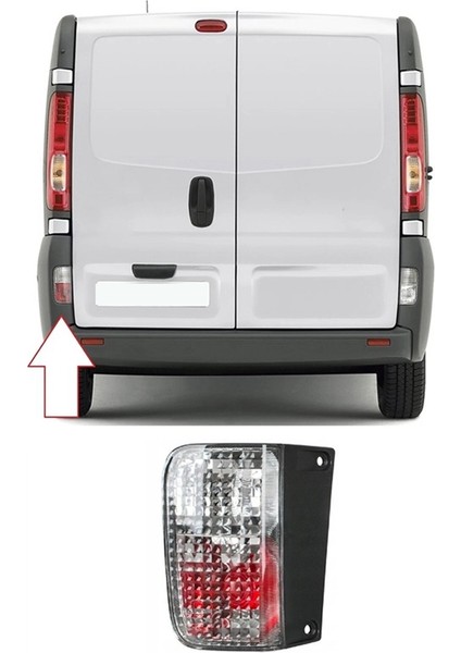 93863597 Arka Ters Sis Lambası Kuyruk Lambası Lens Kapağı Vauxhall Vivaro 2001-2009 Primastar Trafic 07-14 26540-00Q0A (Yurt Dışından)