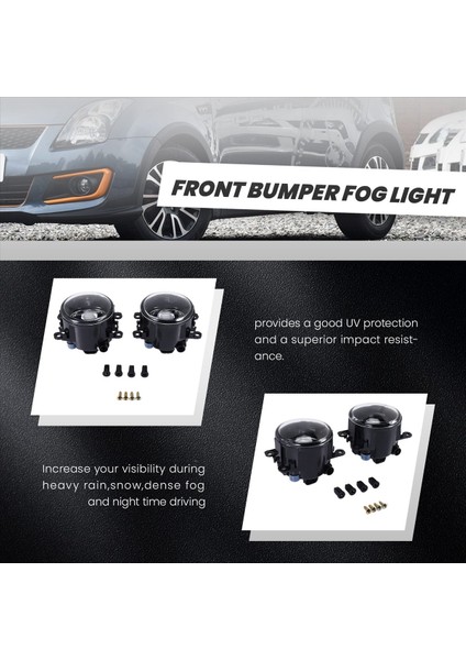 1 Çift Ön Tampon Sis Lambaları Ford Focus Suzuki Için H11 ile Yeni Alto Renault Peugeot Citroen Anti-Bez Lens (Yurt Dışından) fiyatları