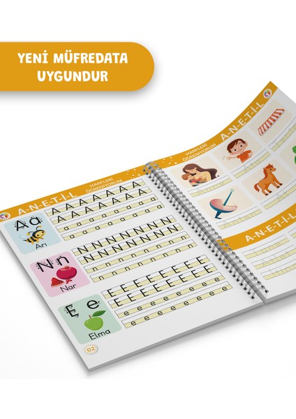 Oluklu Silinebilen Alfabe Yazı Kitabı | Kabartmalı Yaz-Sil Eğitim Kitabı, Sihirli Kalemli, Okul Öncesi Harf Öğrenme, 3–6 Yaş indirimleri