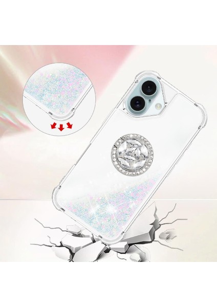 Halka Kickstand Halka Kickstand Köpüklü Kum ile IPhone 16 Telefon Kılıfı (Yurt Dışından) indirimleri