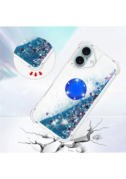 Halka Kickstand Halka Kickstand Köpüklü Kum ile IPhone 16 Telefon Kılıfı (Yurt Dışından) indirimleri