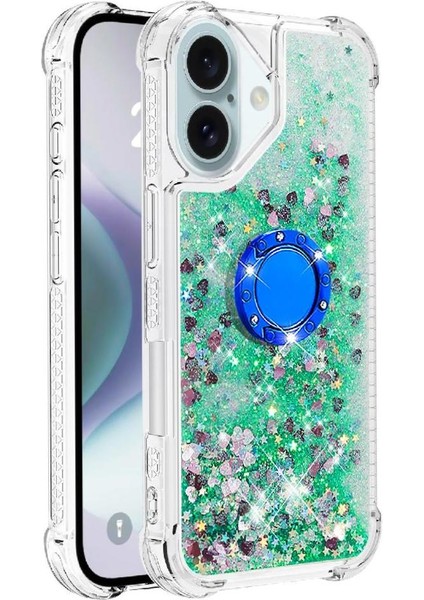 Halka Kickstand Halka Kickstand Köpüklü Kum ile IPhone 16 Telefon Kılıfı (Yurt Dışından) fiyatları