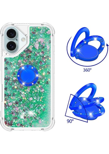 Halka Kickstand Halka Kickstand Köpüklü Kum ile IPhone 16 Telefon Kılıfı (Yurt Dışından) fırsatları