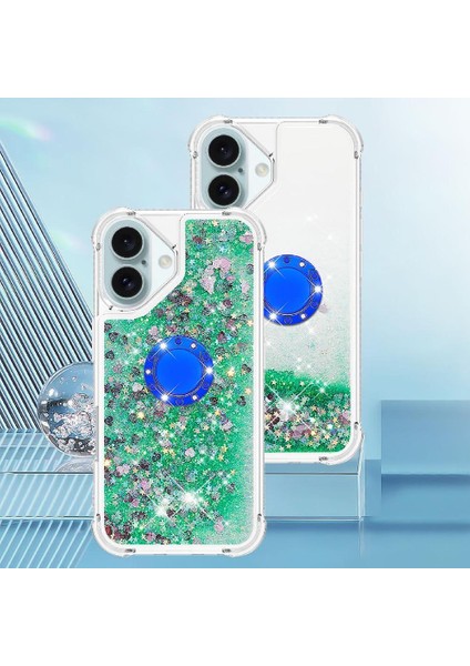 Halka Kickstand Halka Kickstand Köpüklü Kum ile IPhone 16 Telefon Kılıfı (Yurt Dışından) indirimleri
