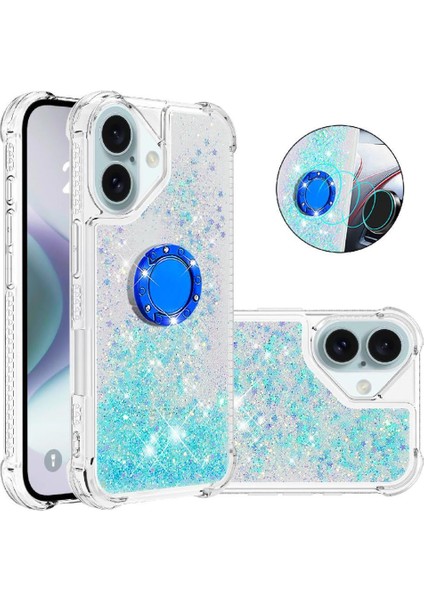 Halka Kickstand Halka Kickstand Köpüklü Kum ile IPhone 16 Telefon Kılıfı (Yurt Dışından)