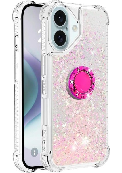 Halka Kickstand Halka Kickstand Köpüklü Kum ile IPhone 16 Telefon Kılıfı (Yurt Dışından) fırsatları