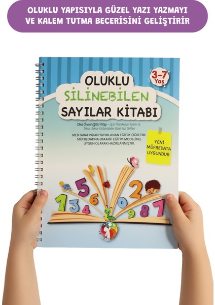 Oluklu Silinebilen Yazı Kitabı Seti (Alfabe + Sayılar) | Kabartmalı Yaz-Sil Eğitim Seti, Sihirli Kalemli, Okul Öncesi Harf ve Rakam Öğrenme, 3–7 Yaş modelleri